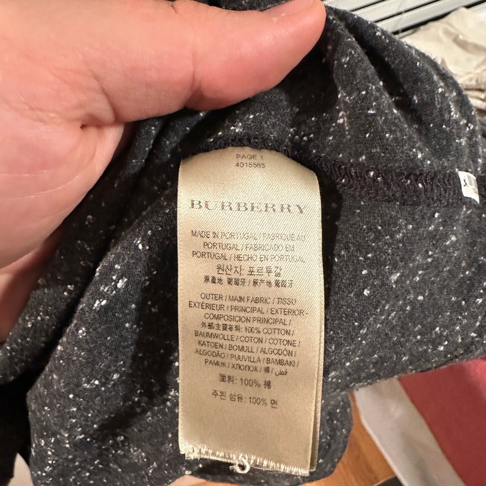Burberry Men's Charcoal Speckled T-Shirt - Picture 5 of 5